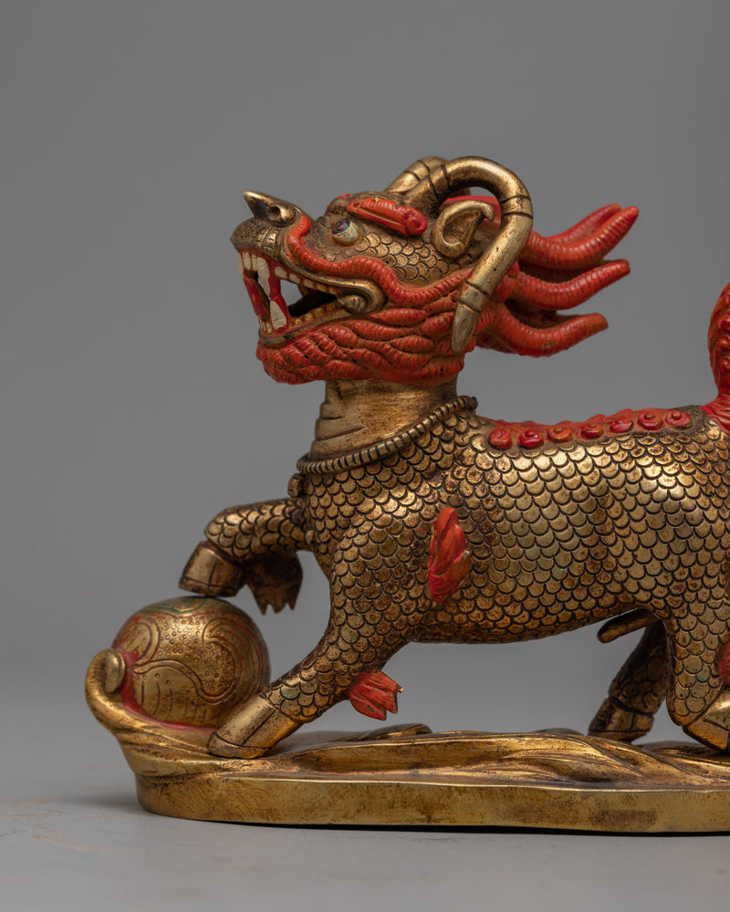 Foo Dog Lion Chinese Figurine | Handcrafted Sculptures for Strength and Courage