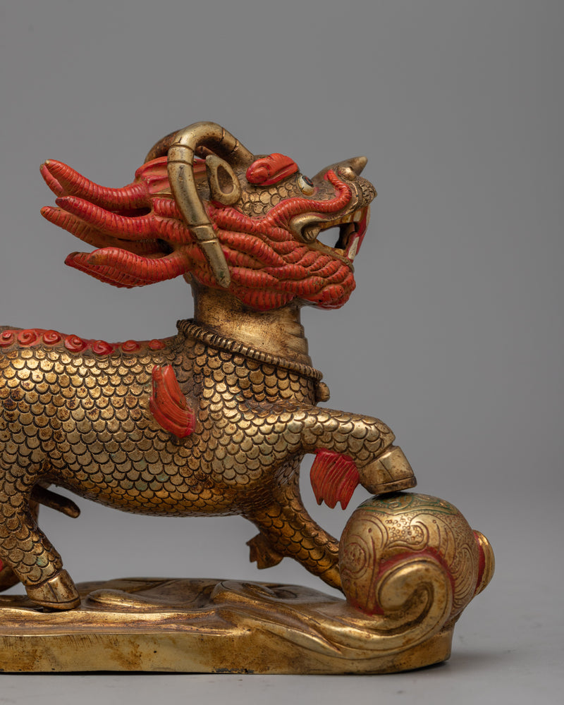 Foo Dog Lion Chinese Figurine | Handcrafted Sculptures for Strength and Courage