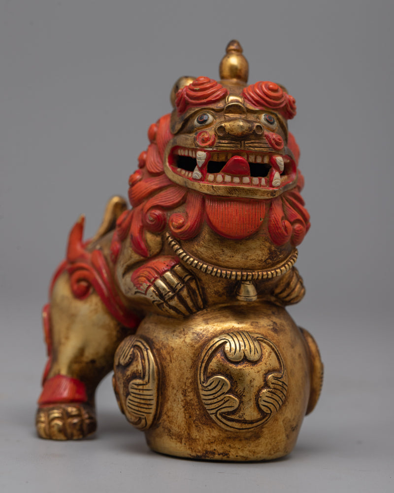 Foo Dog Lion Chinese Figurine | Handcrafted Sculptures for Strength and Courage