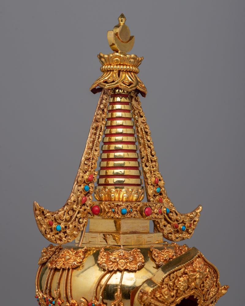 Chorten Tibetan Stupa | Handcrafted Buddhist Symbol for Spiritual Balance