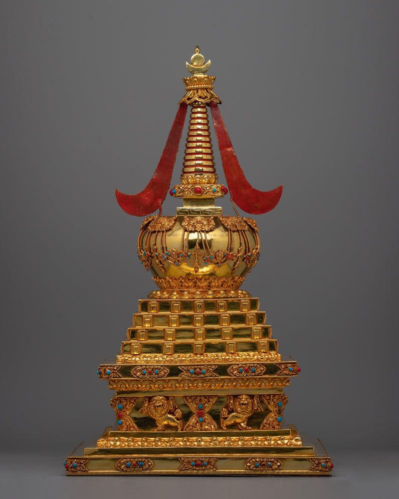 Chorten Tibetan Stupa | Handcrafted Buddhist Symbol for Spiritual Balance