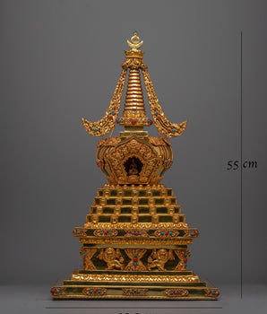 Chorten Tibetan Stupa | Handcrafted Buddhist Symbol for Spiritual Balance