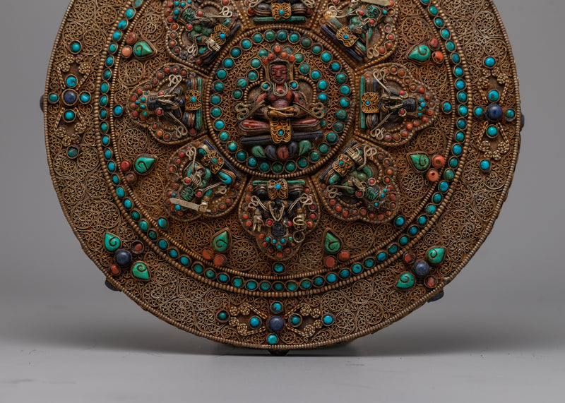 Round Deity Copper Wall Hanging | Ideal for Adding Sacred Symbolism to Any Room