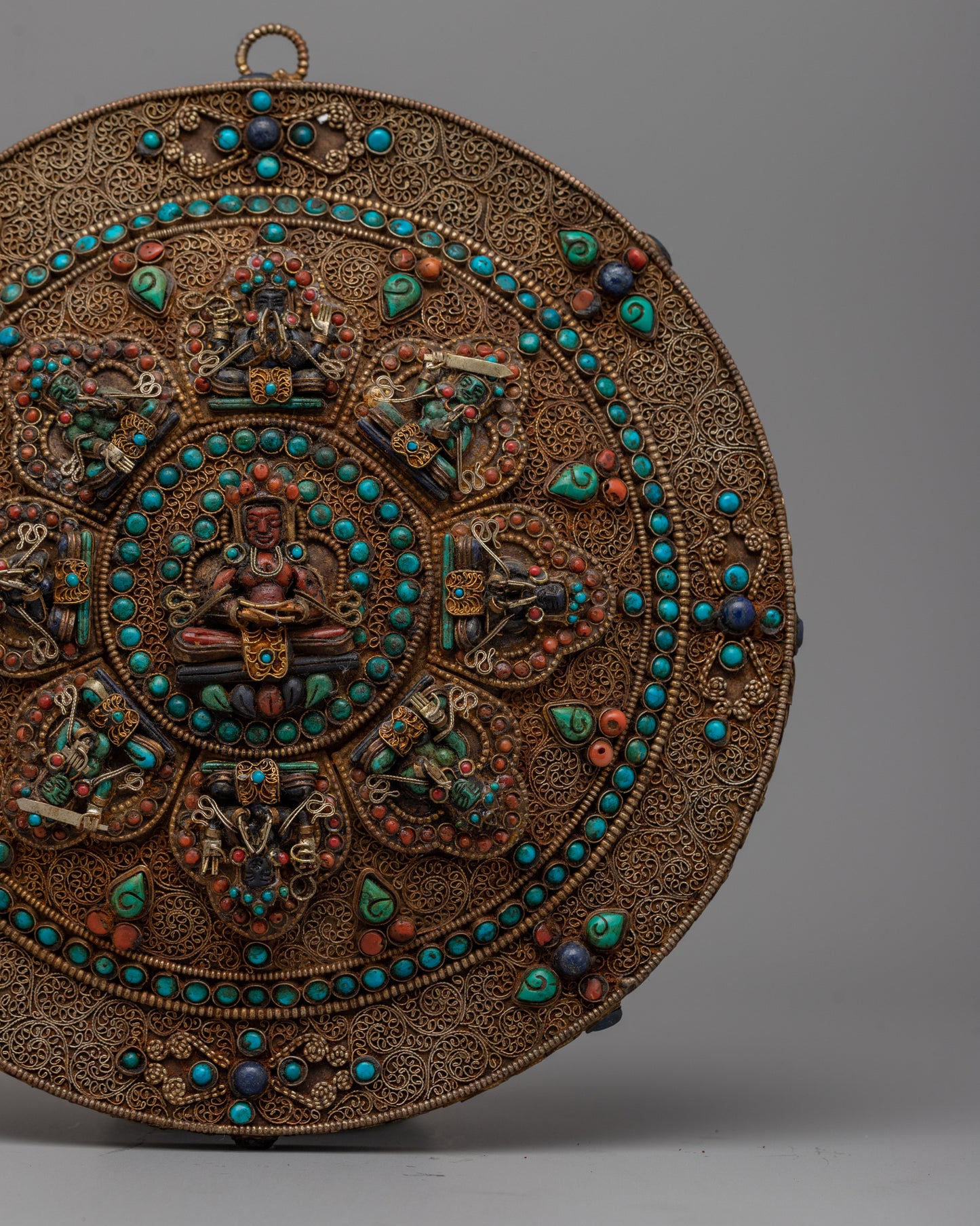 Round Deity Copper Wall Hanging | Ideal for Adding Sacred Symbolism to Any Room