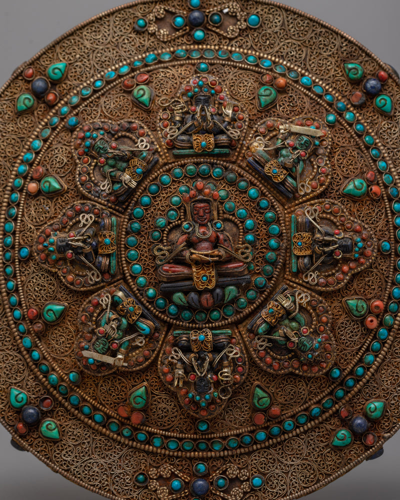 Round Deity Copper Wall Hanging | Ideal for Adding Sacred Symbolism to Any Room