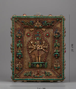 Bodhisattva Chenresig Walll Hanging Thangka | Copper Wall Hanging for Spiritual Harmony