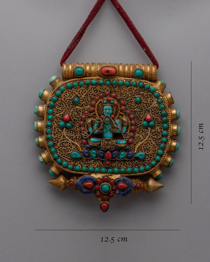 Tibetan Ghau Prayer Box Locket | Tibetan Ghau Prayer Box Locket