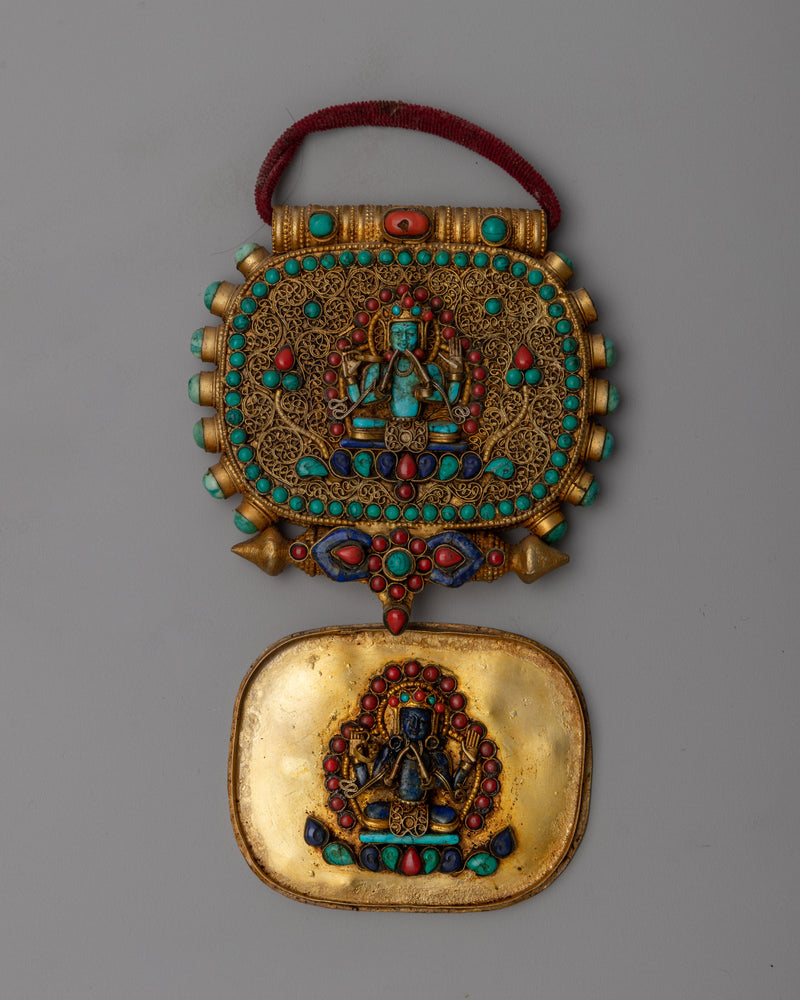 Tibetan Ghau Prayer Box Locket | Tibetan Ghau Prayer Box Locket