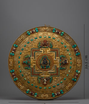 Mandala Wall Hanging Metal Thangka  | A Divine Fusion of Art and Spirituality