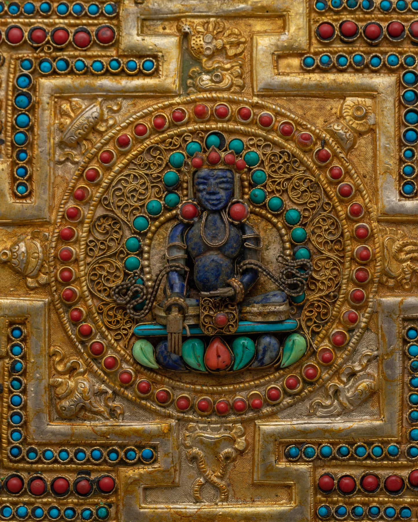 Mandala Wall Hanging Metal Thangka  | A Divine Fusion of Art and Spirituality