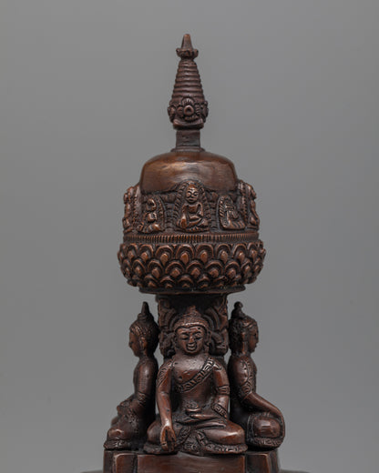 Copper Buddha Stupa | Sacred Monument Symbolizing Enlightenment and Spiritual Harmony