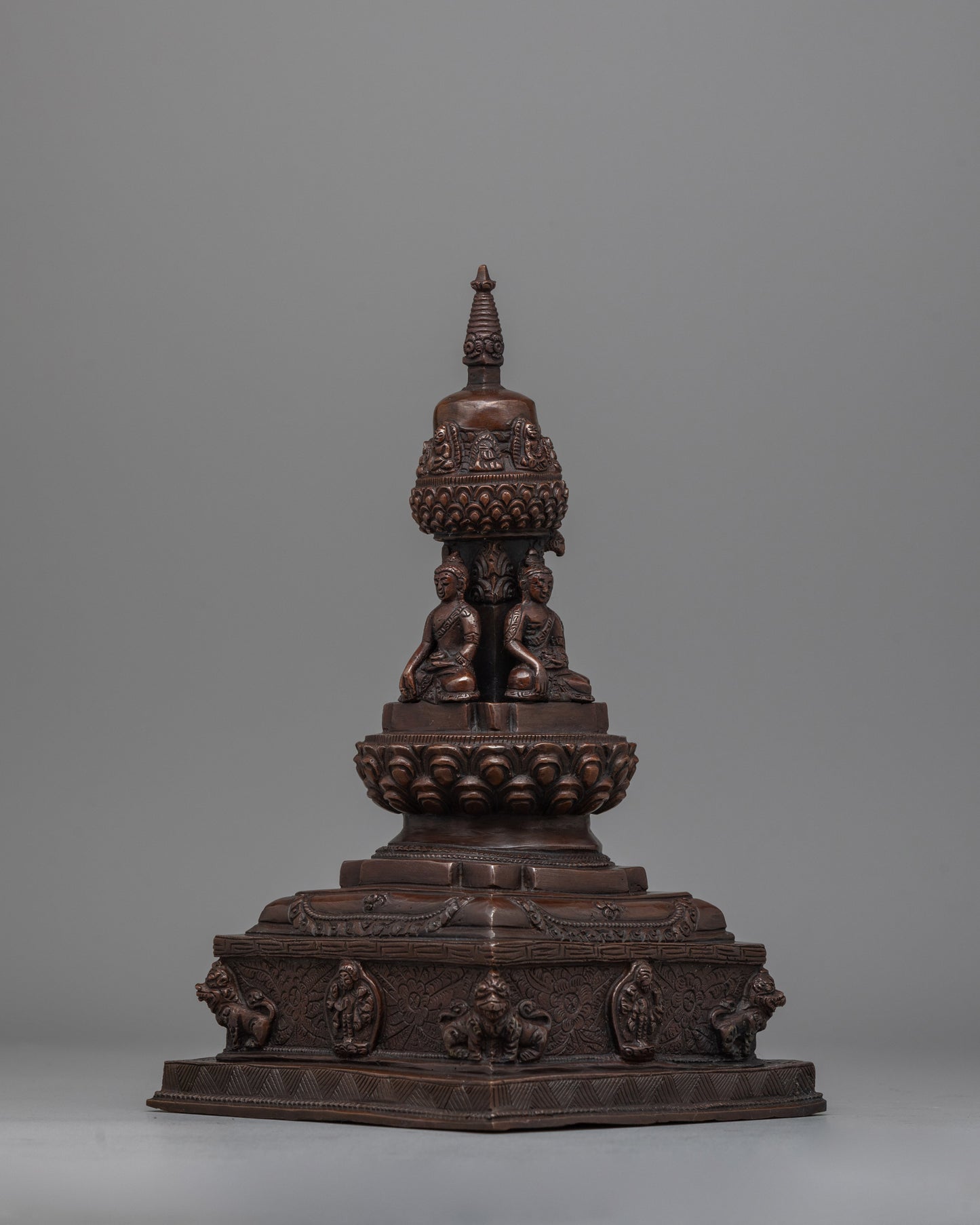 Copper Buddha Stupa | Sacred Monument Symbolizing Enlightenment and Spiritual Harmony