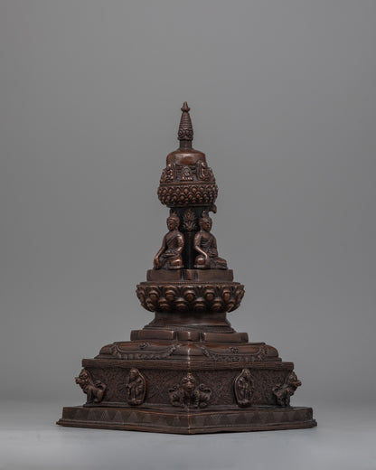 Copper Buddha Stupa | Sacred Monument Symbolizing Enlightenment and Spiritual Harmony