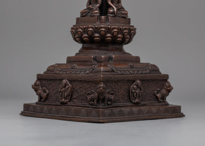 Copper Buddha Stupa | Sacred Monument Symbolizing Enlightenment and Spiritual Harmony