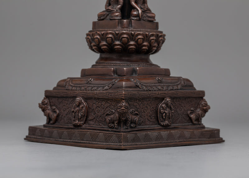 Copper Buddha Stupa | Sacred Monument Symbolizing Enlightenment and Spiritual Harmony