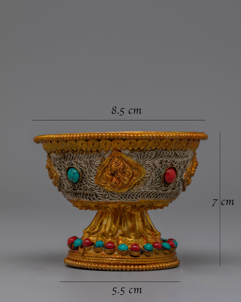 Handcrafted Ritual Offering Bowl | Traditional Tibetan Ritual Vessel