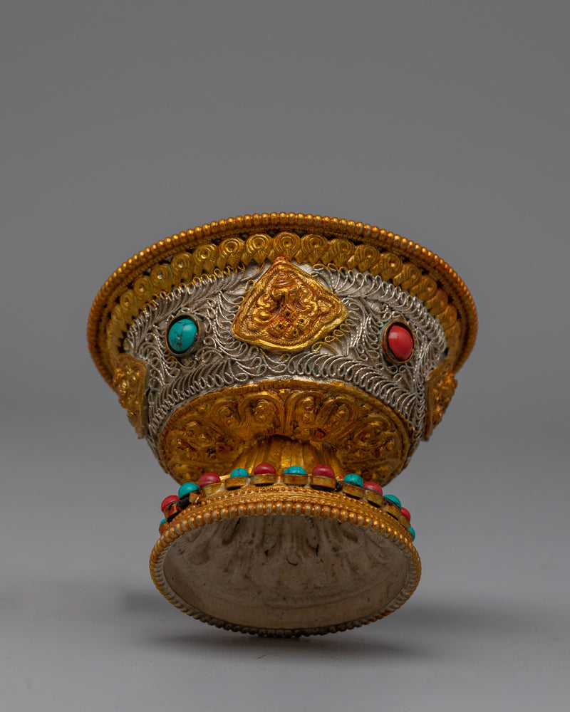 Handcrafted Ritual Offering Bowl | Traditional Tibetan Ritual Vessel