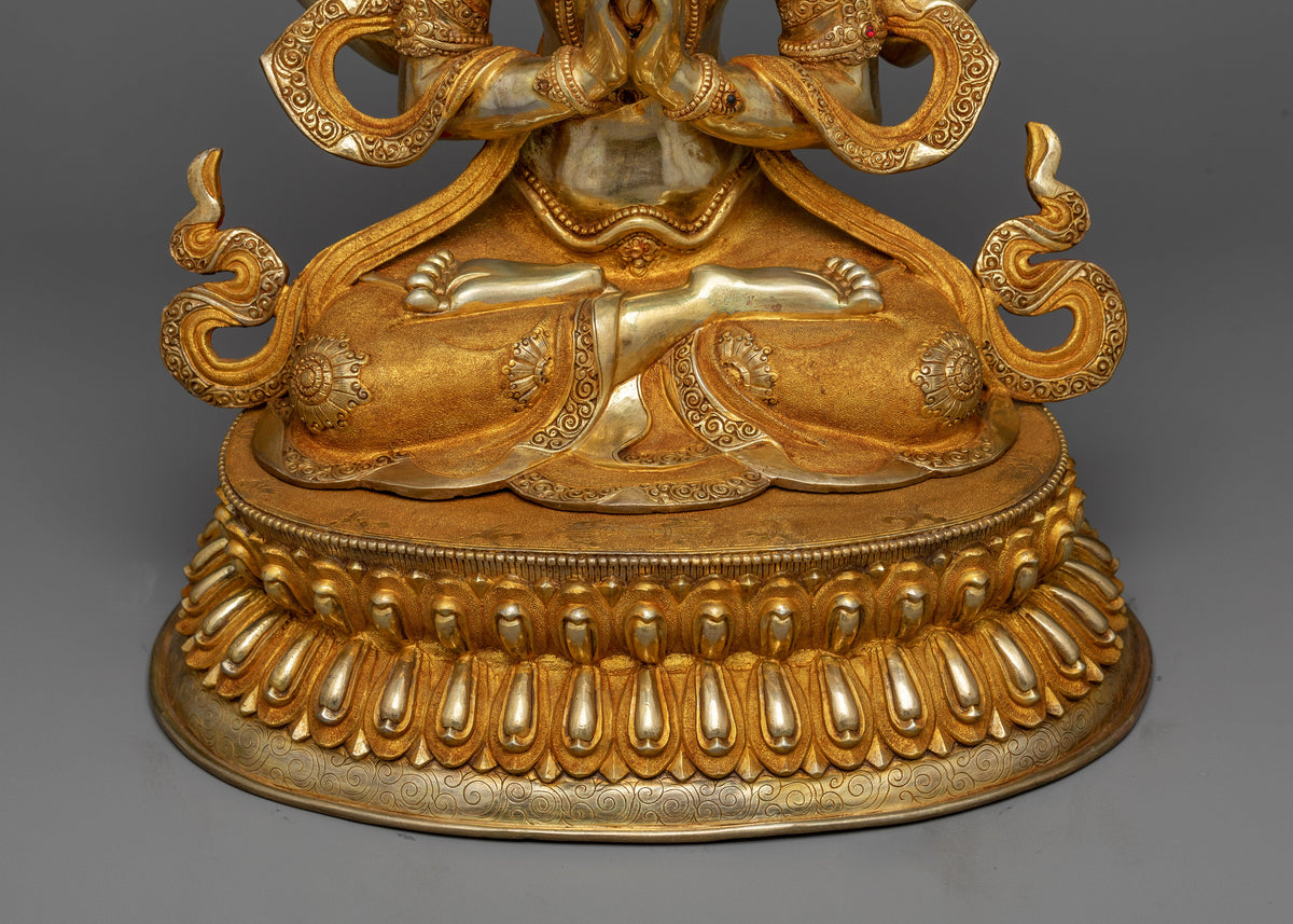 4 Arms Chenrezig Buddha | Gold Gilded Compassion