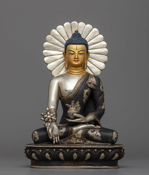 medicine-buddha-silver-plated-figure