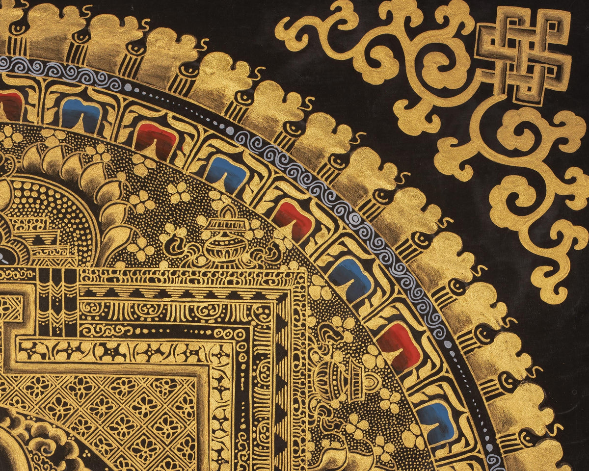 Buddha Mandala Vajrayana Art | Shakyamunin Buddhist Thangka | Wall Hanging