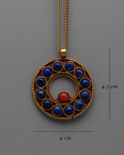 Lapis Lazuli Gold Pendant | Perfect Blend of Luxury and Style