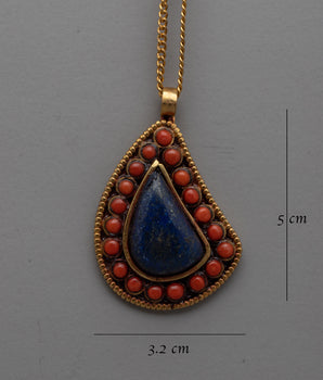 Lapis Lazuli Stone Pendant | Perfect for Enhancing Everyday and Special Occasion Outfits