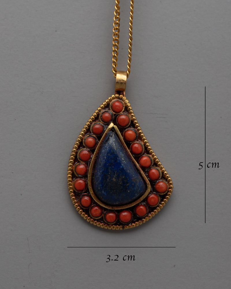 Lapis Lazuli Stone Pendant | Perfect for Enhancing Everyday and Special Occasion Outfits