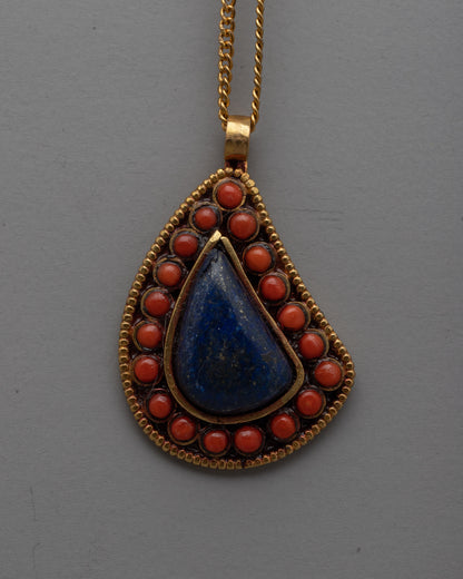 Lapis Lazuli Stone Pendant | Perfect for Enhancing Everyday and Special Occasion Outfits