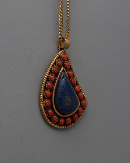 Lapis Lazuli Stone Pendant | Perfect for Enhancing Everyday and Special Occasion Outfits