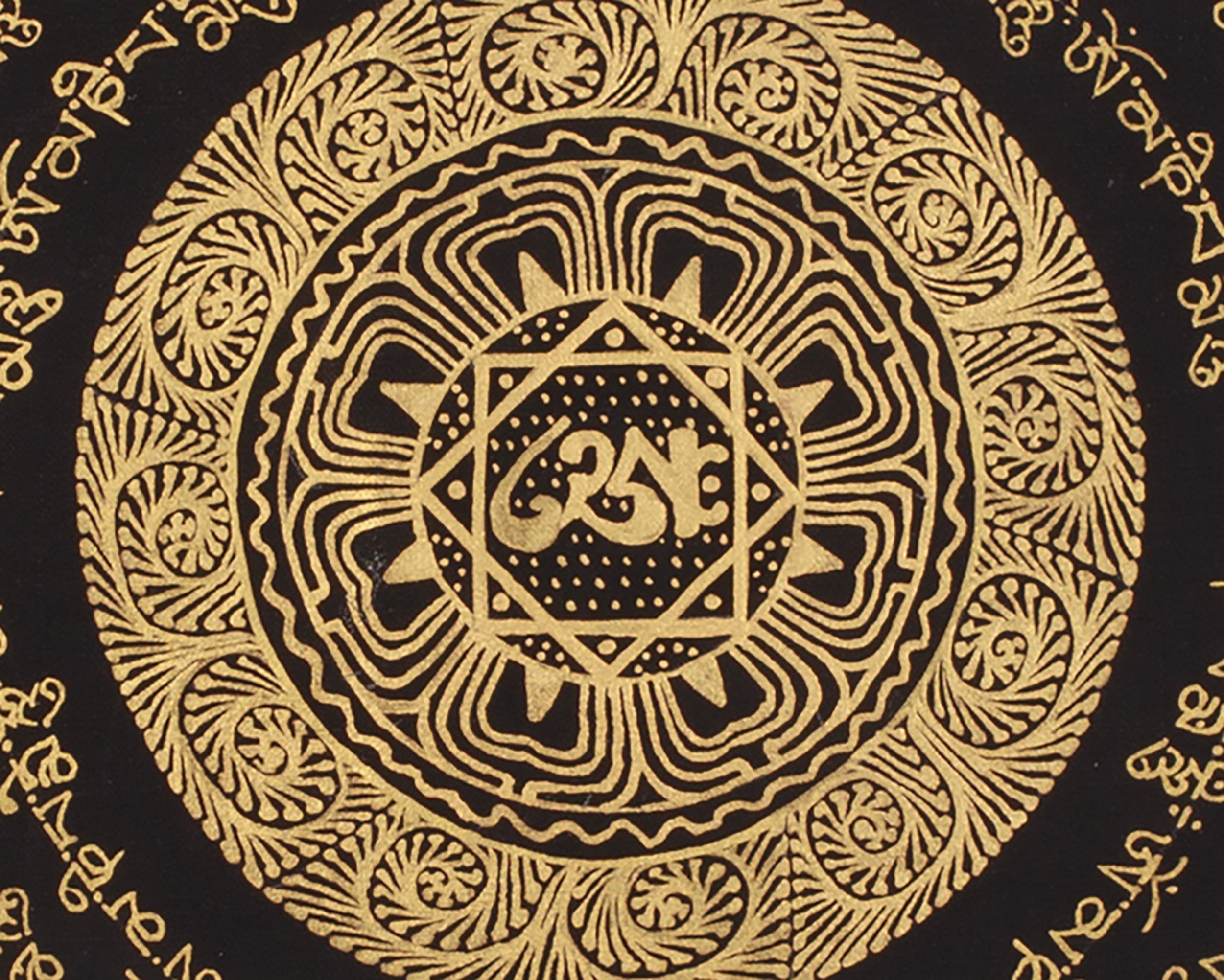 Sacred Mantra Mandala Thangka | Tibetan Buddhism Art | Spiritual Compassion Thangka