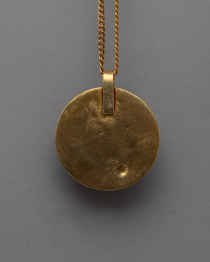 Onyx and Gold Pendant | Handmade Copper with Electro Gold Plating