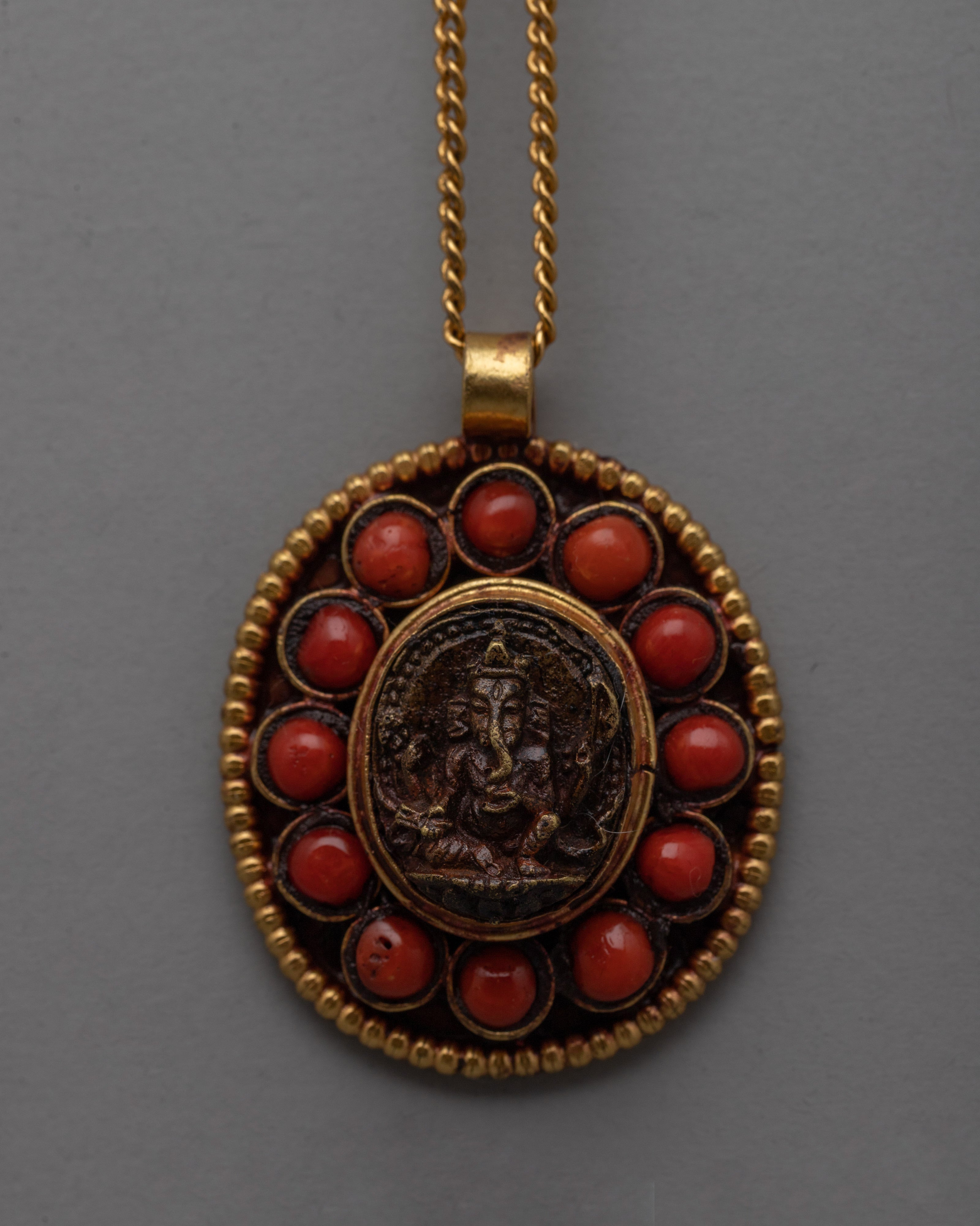 Handcrafted Ganesha Gold Locket – Copper with Electro Gold Finish