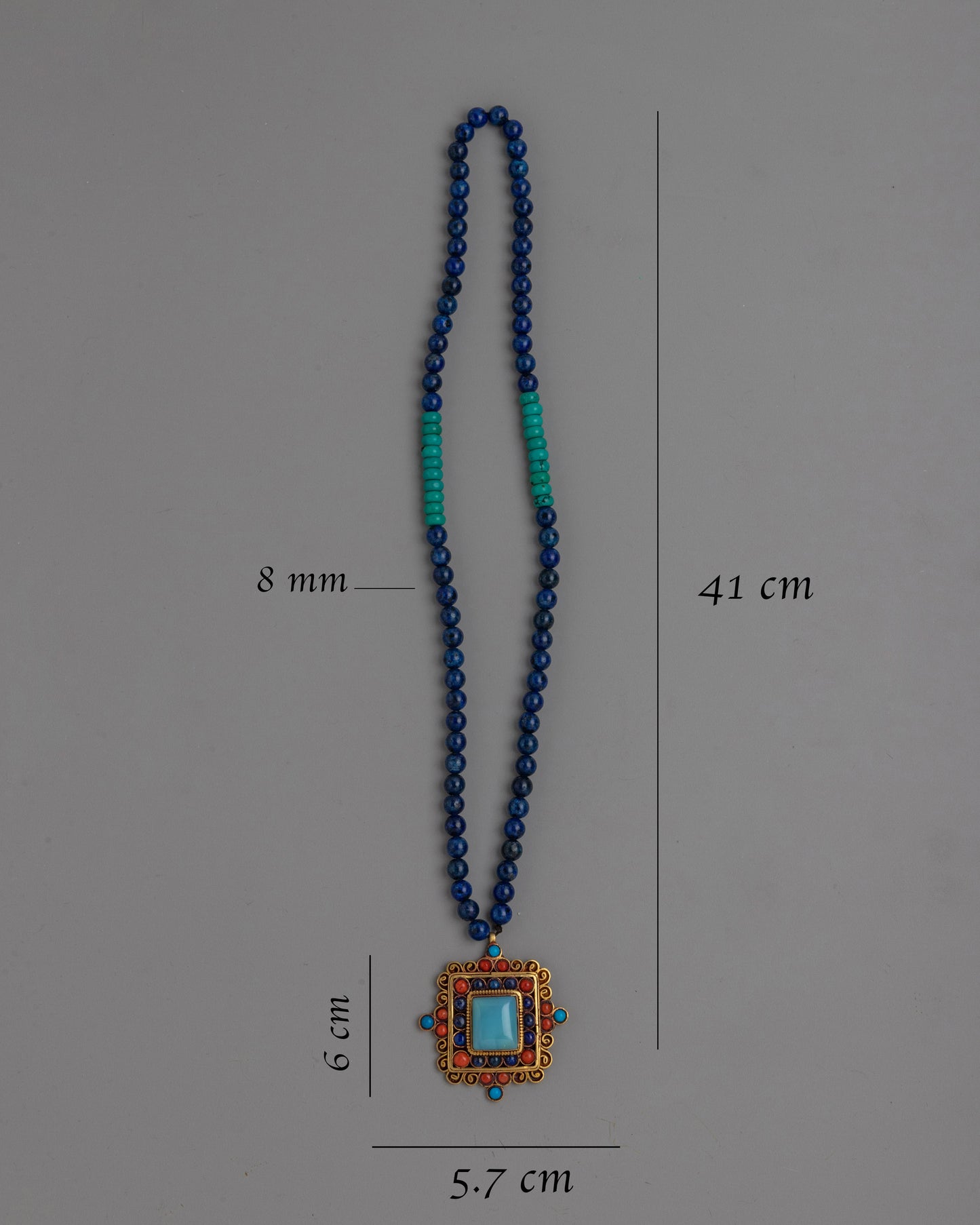 Handcrafted Tibetan Necklace – Traditional Design with Sacred Symbols