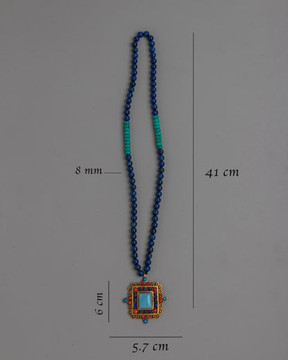 Handcrafted Tibetan Necklace – Traditional Design with Sacred Symbols