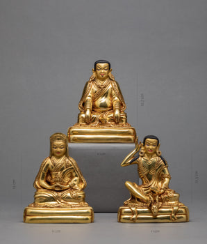 Three Great Kagyu Teachers statues | Marpa Lotsawa | Milarepa | Gampopa