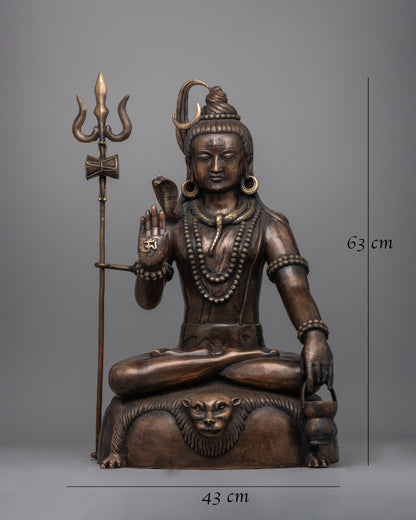 Handcrafted Shiva Statue  | Majestic Brass Sculpture of the Divine