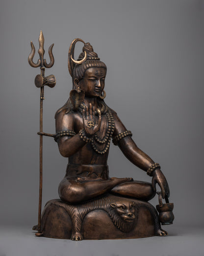 Handcrafted Shiva Statue  | Majestic Brass Sculpture of the Divine