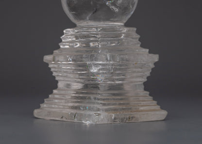 Handcrafted Crystal Buddhist Stupa | Sacred Monument for Meditation and Peace