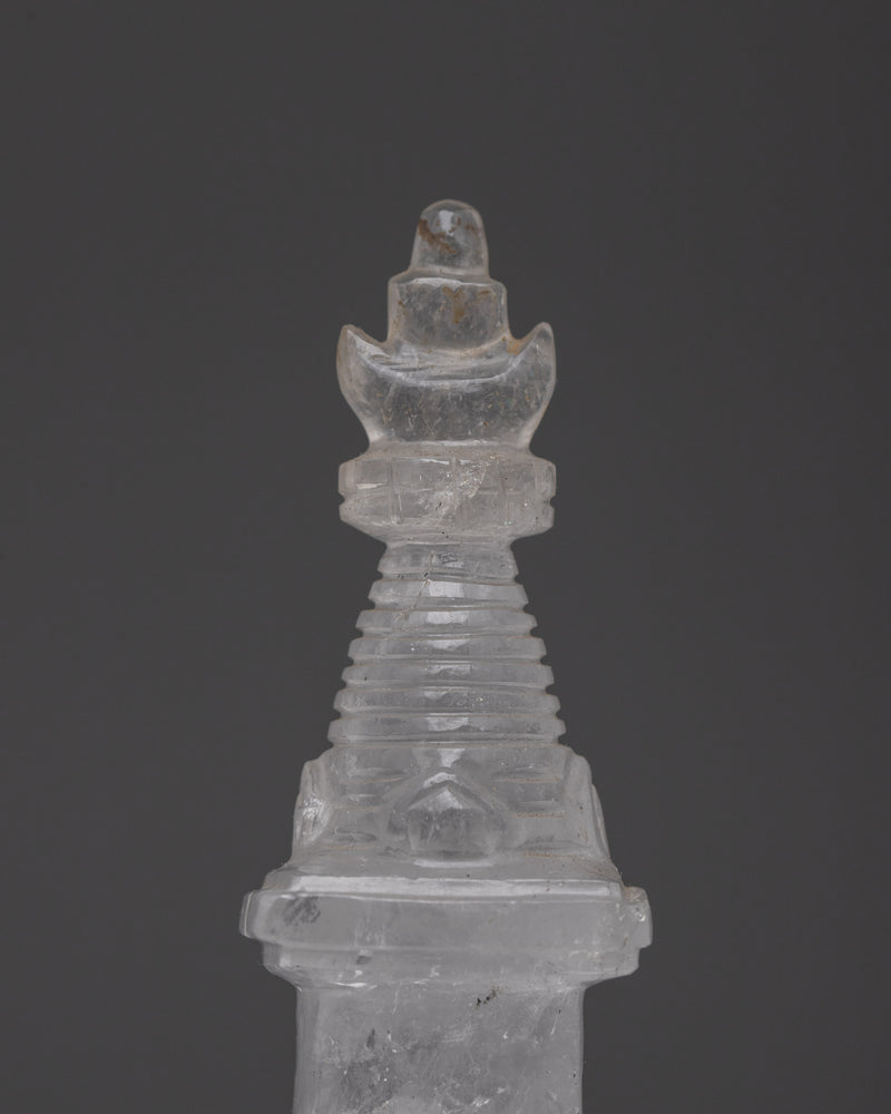 Crystal Buddhist Stupa Structure | Path to Enlightenment and Divine Presence