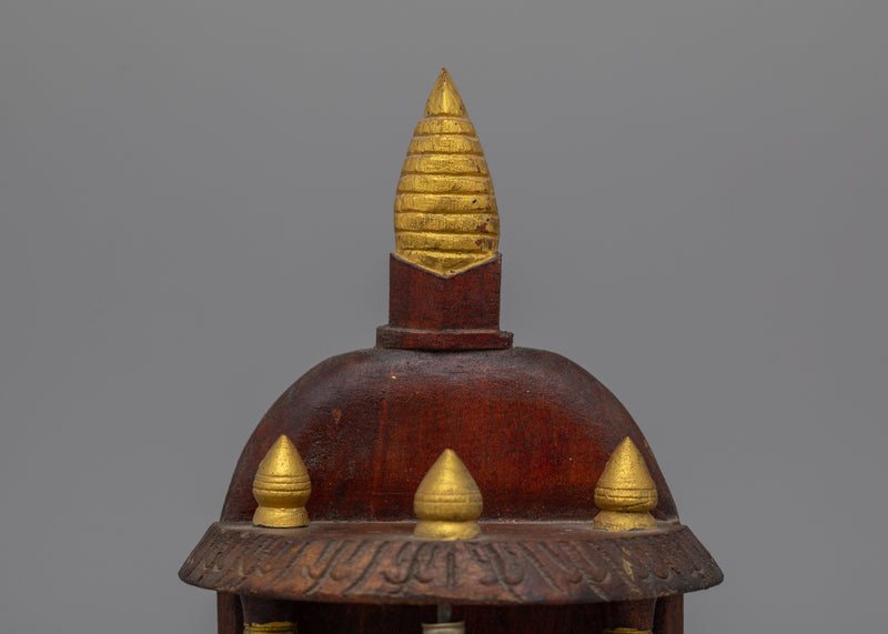 Wooden Tibetan Prayer Wheel | Perfect for Meditative Practices and Sacred Rituals