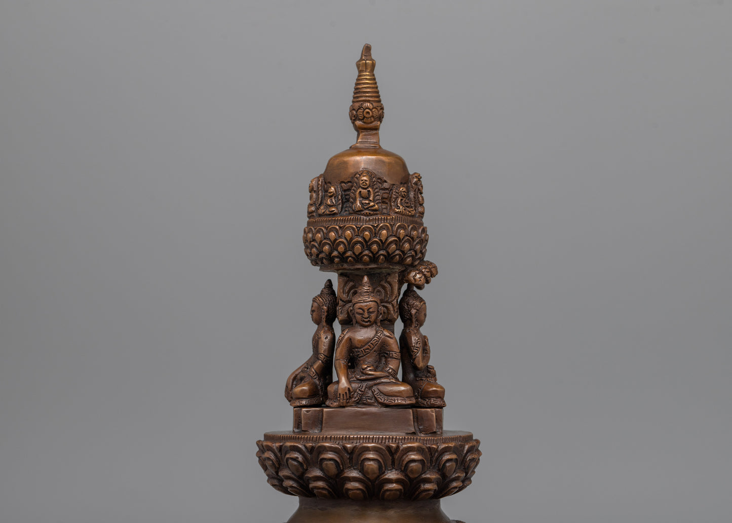 Handcrafted Oxidized Copper Stupa | Perfect for Enhancing Your Sacred Space