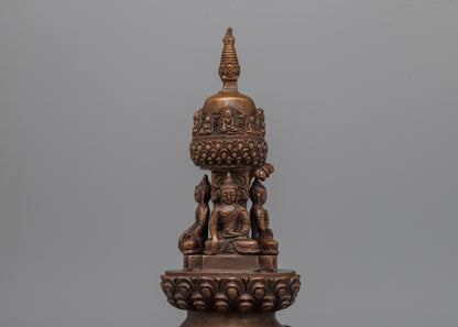 Handcrafted Oxidized Copper Stupa | Perfect for Enhancing Your Sacred Space