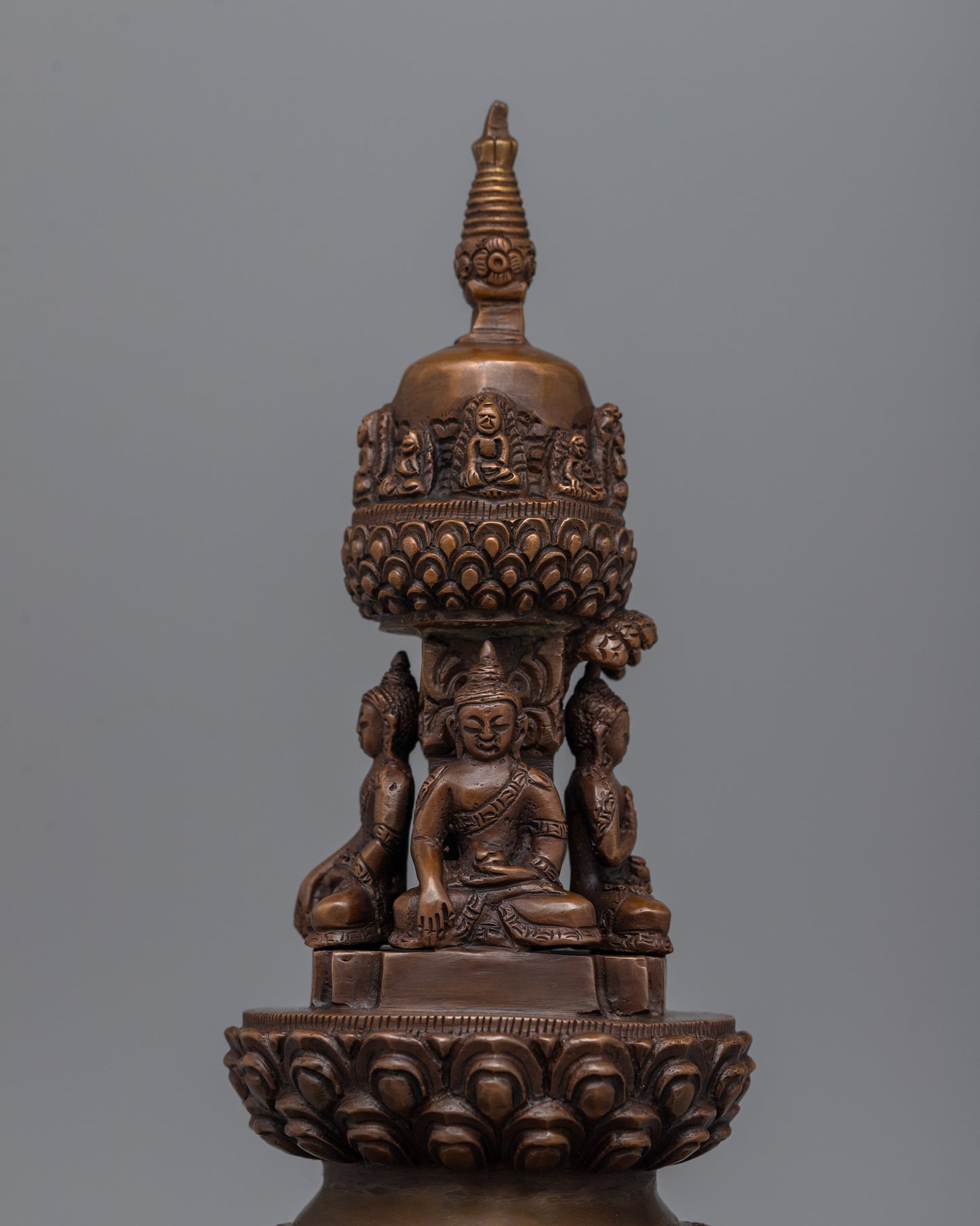 Handcrafted Oxidized Copper Stupa | Perfect for Enhancing Your Sacred Space