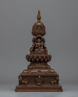 Handcrafted Oxidized Copper Stupa