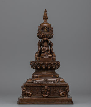 Handcrafted Oxidized Copper Stupa