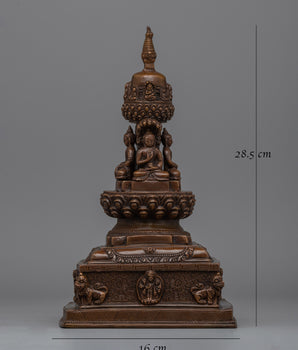 Handcrafted Oxidized Copper Stupa | Perfect for Enhancing Your Sacred Space