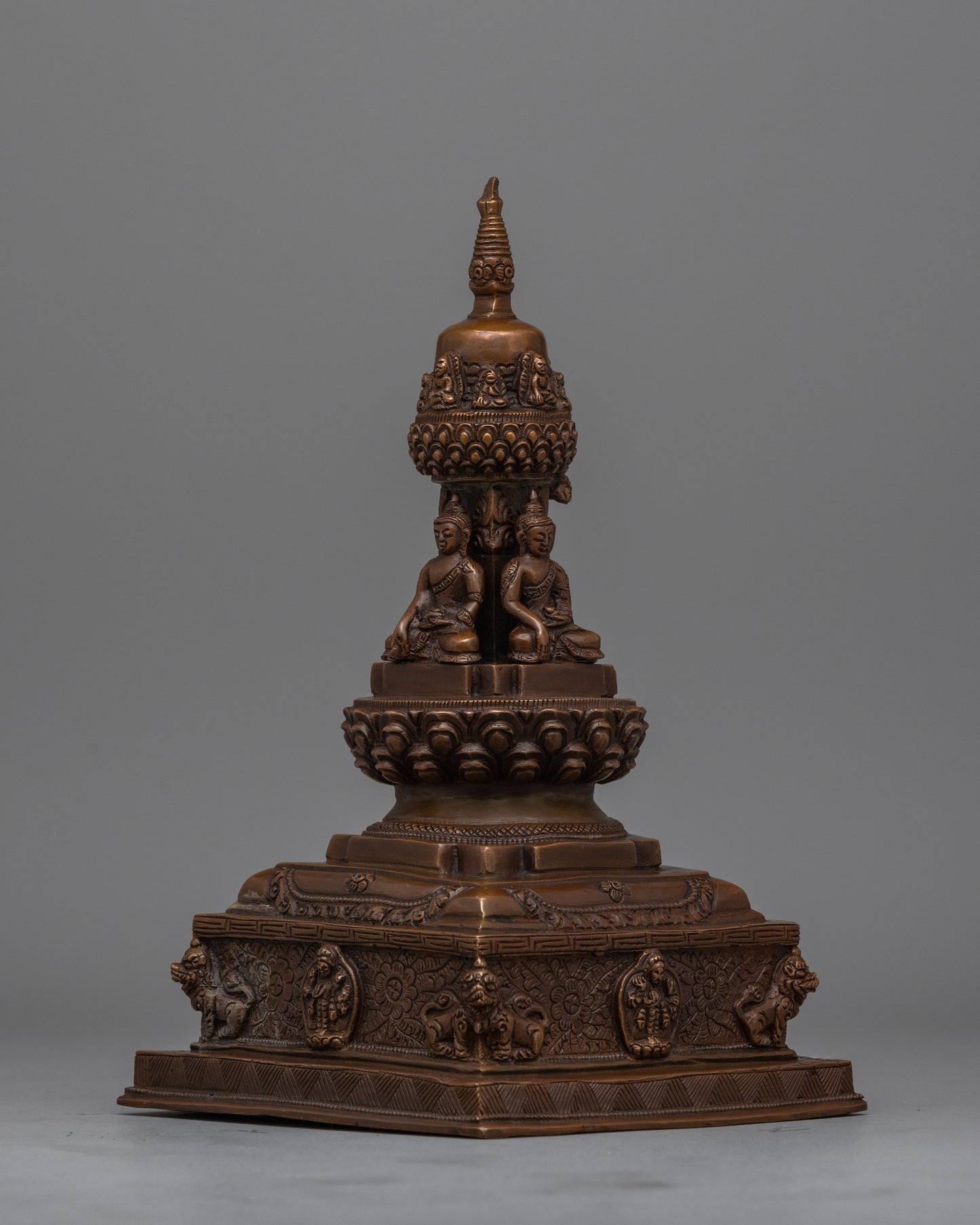 Handcrafted Oxidized Copper Stupa | Perfect for Enhancing Your Sacred Space