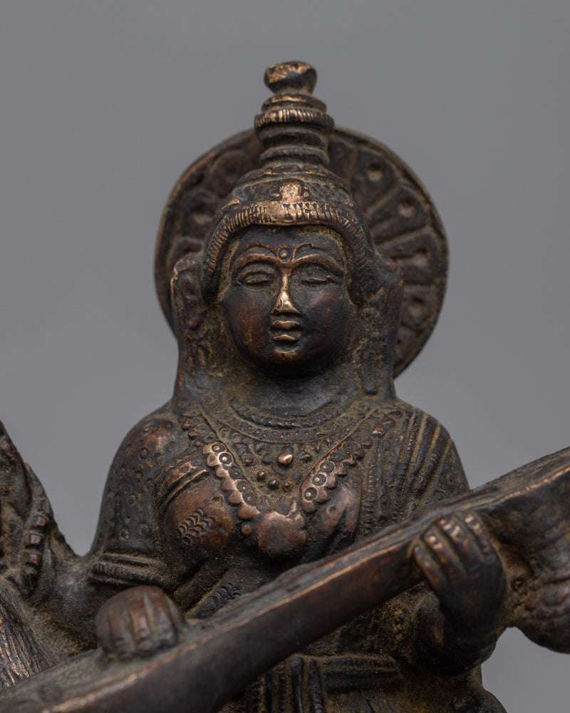 Saraswoti Statue | Sacred Hindu Goddess Sculpture