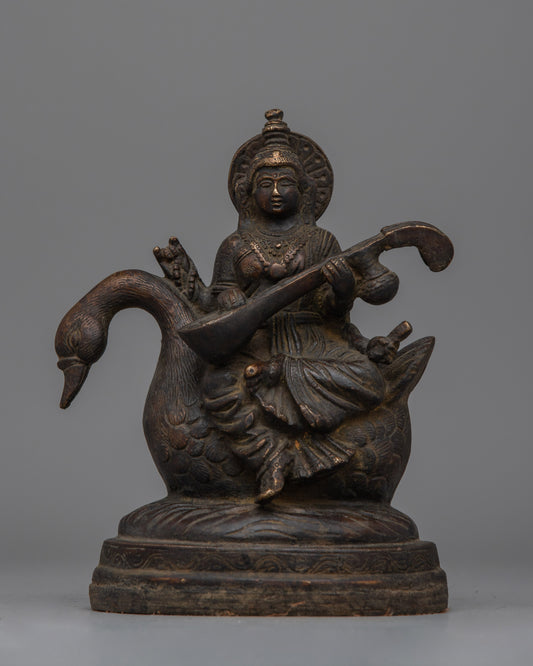 Saraswoti Statue | Sacred Hindu Goddess Sculpture