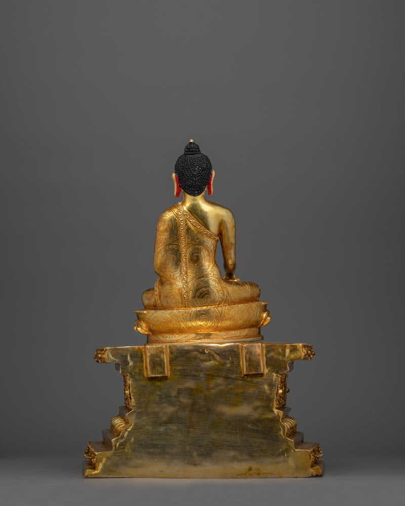 Shakyamuni Buddha Buddha Statue With Throne | Artfully Crafted for Enhanced Spiritual Reflection